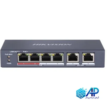 سوییچ شبکه 4 پورت PoE هایک ویژن مدل DS-3E0106P-E/M