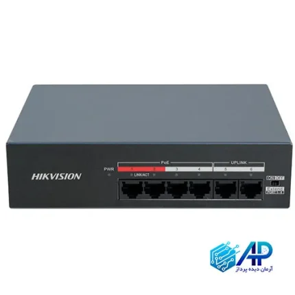 سوییچ شبکه POE غیرمدیریتی 4 پورت هایک ویژن مدل DS-XS06-P